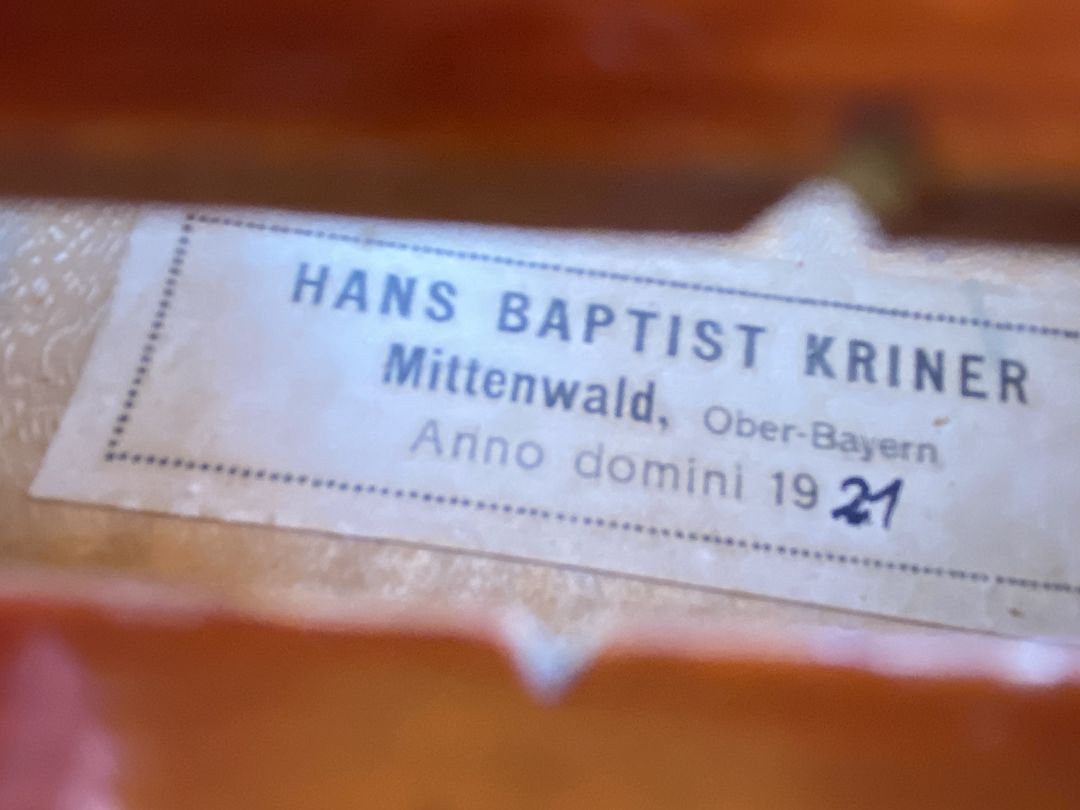 Kriner Johann Babtist - Mittenwald Anno 1921 - V10365